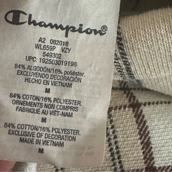 Champion Reverse Weave Plaid Crop Sweatshirt - Picture 5 of 5